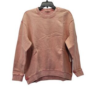 Goodthreads Women's Heritage Fleece Beefy Crewneck Sweatshirt Pink Acid Wash M